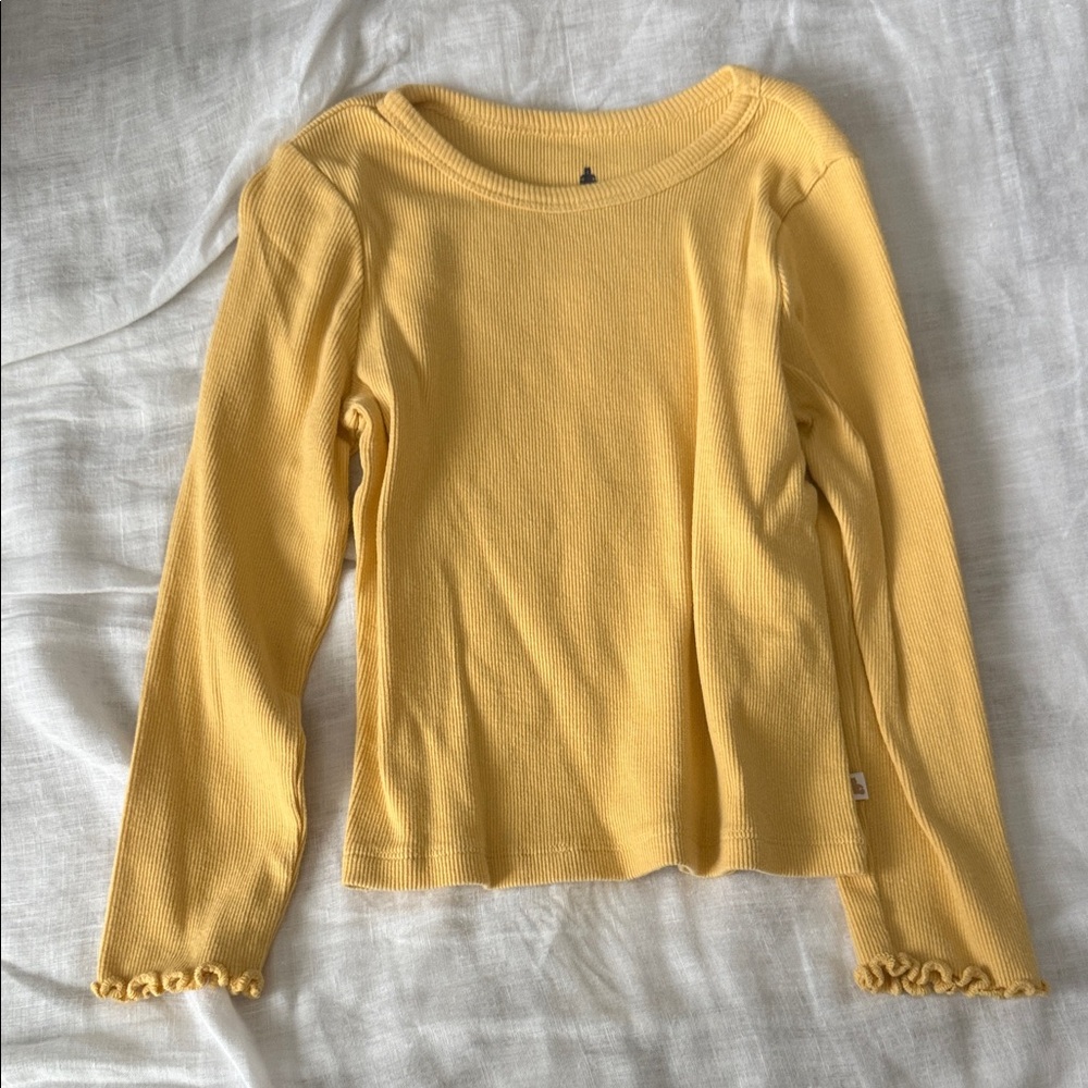 GAP Girls Yellow Ribbed Long-Sleeve Top
